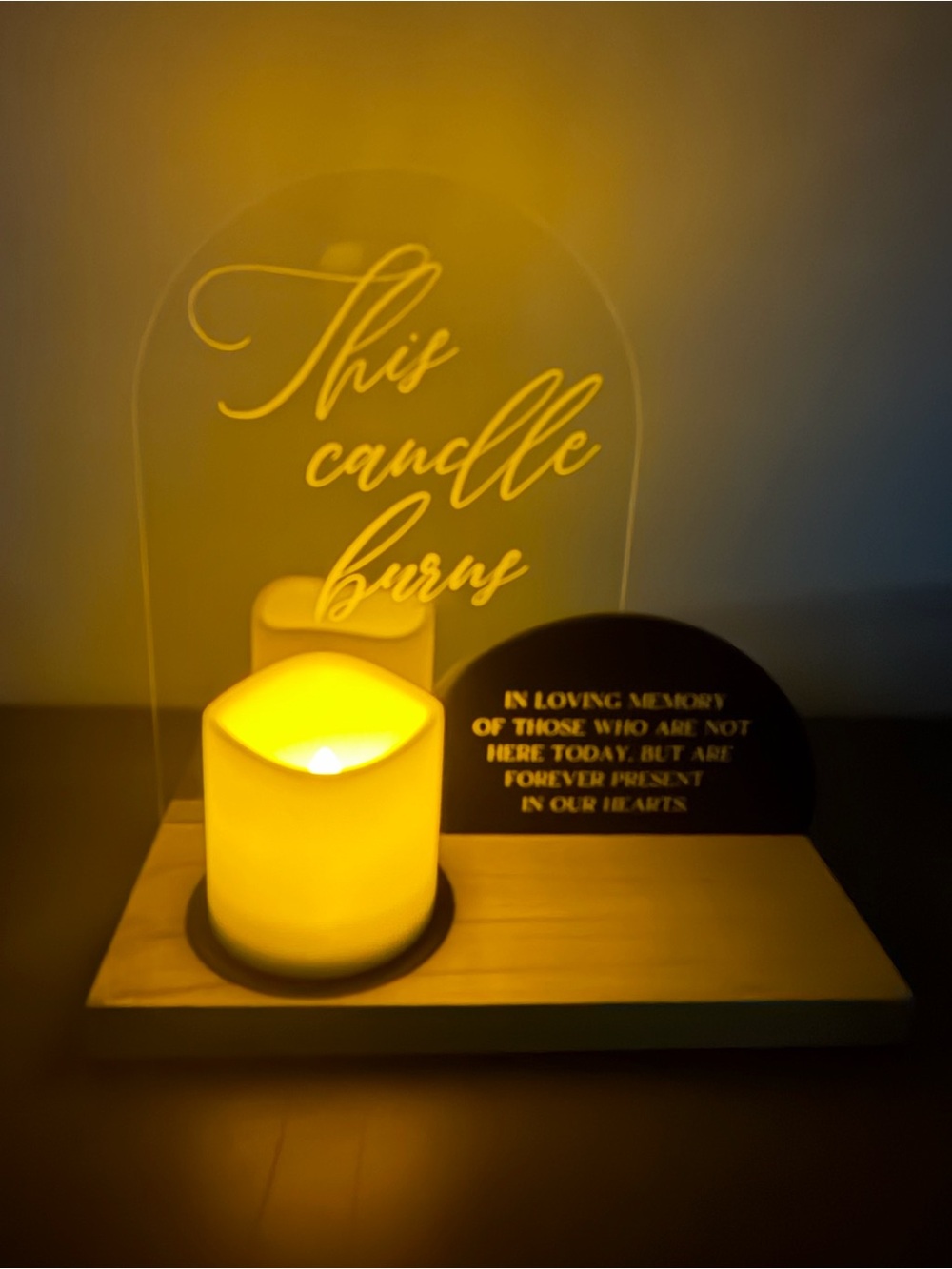 Wedding Memorial LED Candle Display - Yellow
